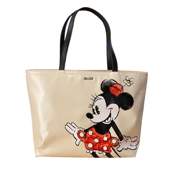 Kate Spade x Disney Minnie Mouse Francis Womens Tote Bag Cream OS - Picture 1 of 16